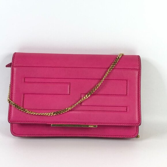 #3 Fendi Pink Vitello Flamingo Tube Wallet on Chain Sku# 85701 (Gently Used) - Picture 1 of 11